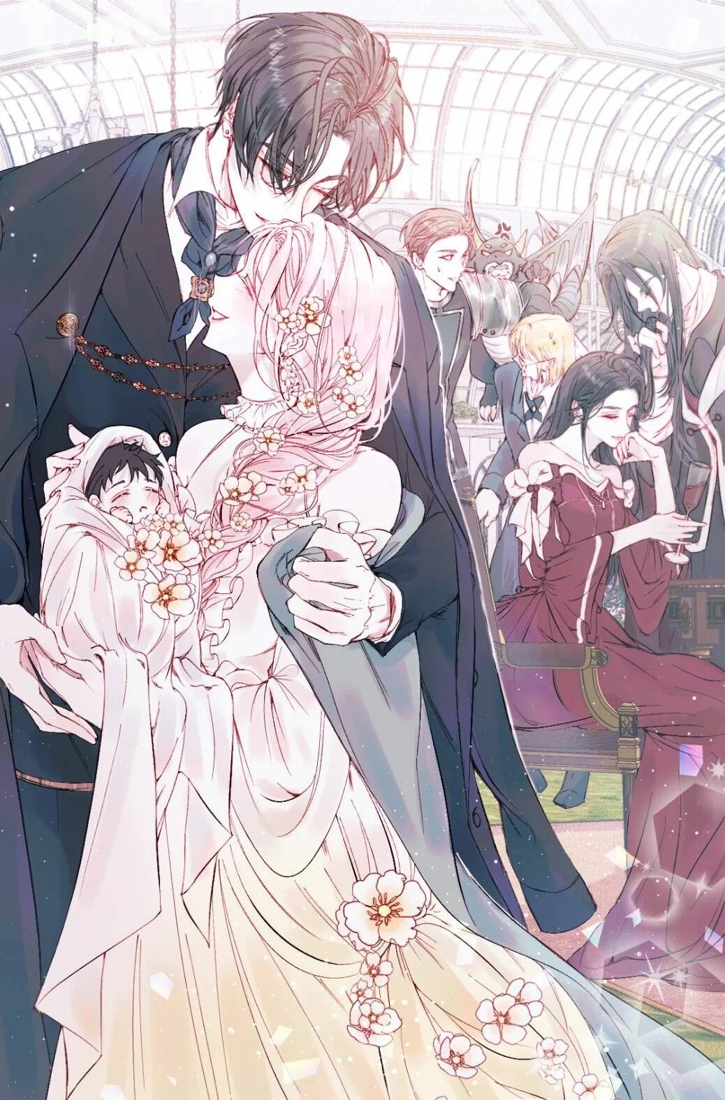 Союз благородных новелла. Манхва я стала мачехой злодея. Манга 계모인데 딸이 너무 귀여워. Истинная дочь герцога злодея. Невеста злодея манга.