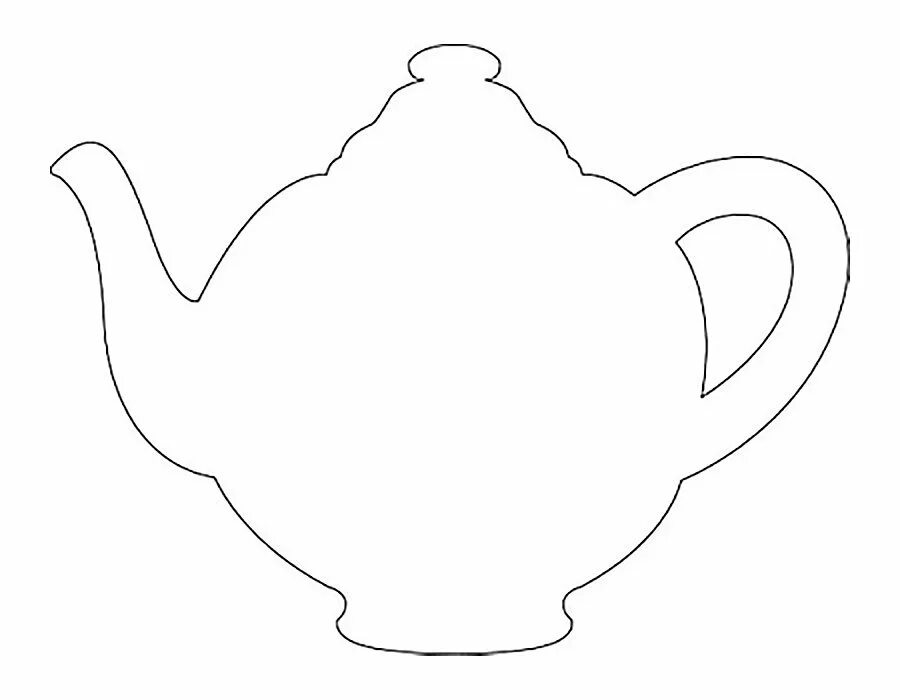 Трафарет "чайник". Рисование для чайников. Аппликация чайничек. Чайник контур. Чайник шаблон.
