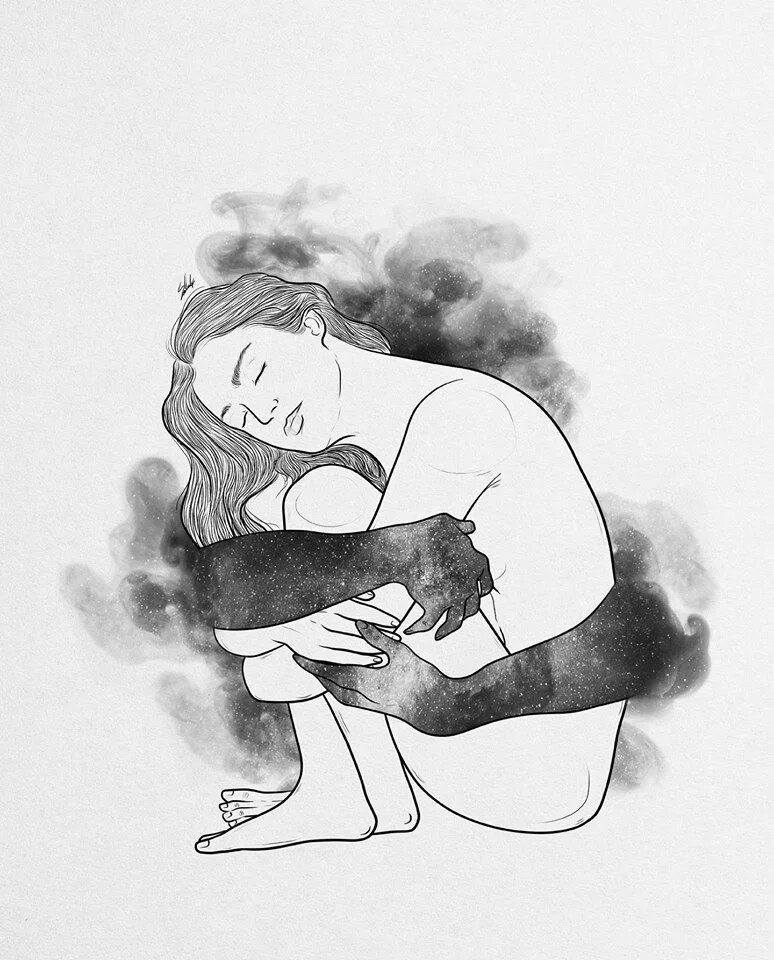 Нарисовать девушку эстетика. Акварельные силуэты. Эстетические иллюстрации. Рисунки акварелью. Современные картины карандашом.