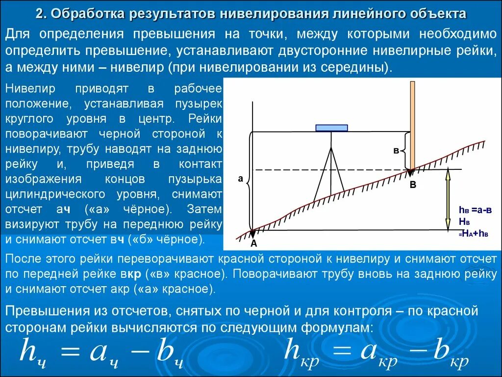 Определить разницу высот. Высота нивелира i определяется. Метод геометрического нивелирования. Превышение нивелирование. Метод геометрического нивелирования из середины.