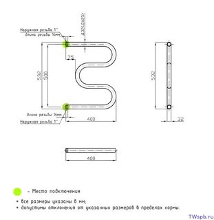 Диаметр подключения 1