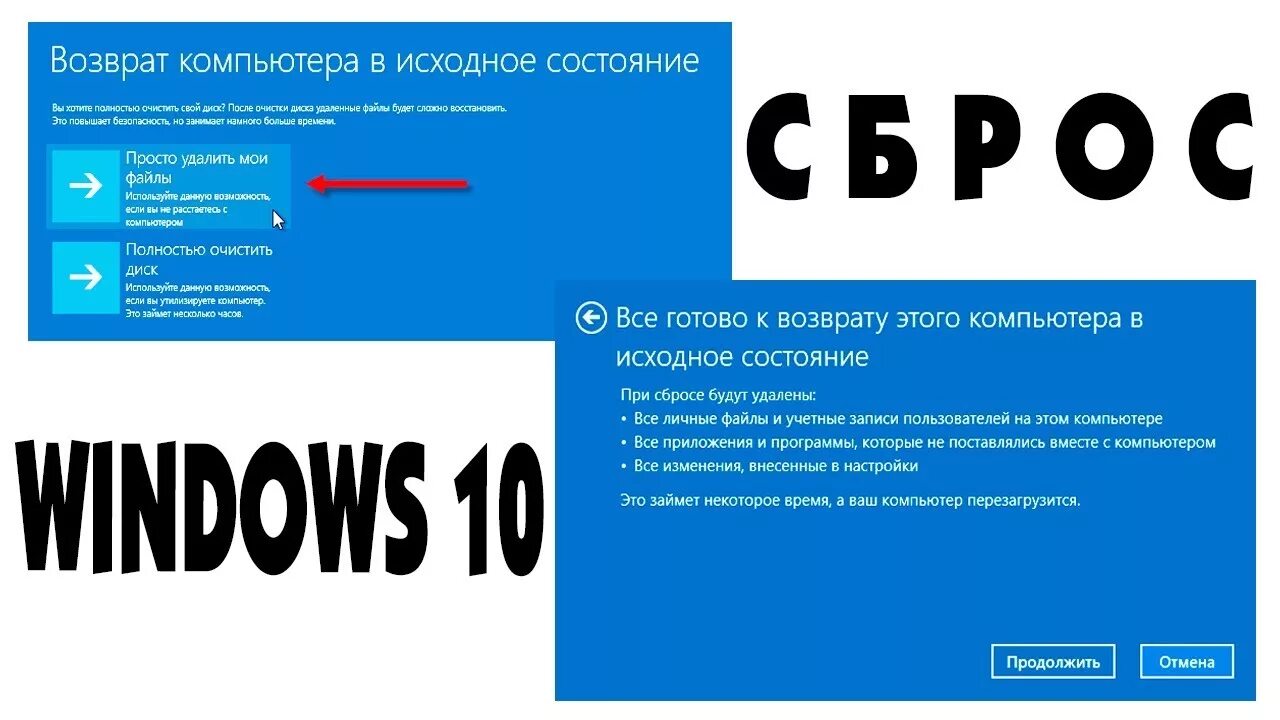 Возвращение компьютера в исходное состояние. Исходное состояние Windows 10. Возвращение в исходное состояние Windows 10. Вернуть компьютер в исходное состояние Windows 10 что это.