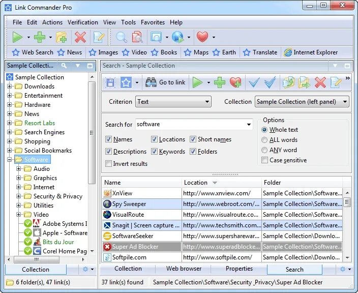 Link name. Link commander. commander pro. download links.