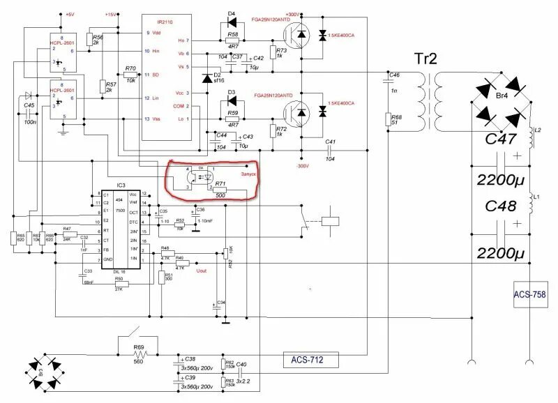 Tl494 ir2110 блок питания схема Форум РадиоКот * Просмотр темы БП на TL494 и IR2110 для индукционного нагреват