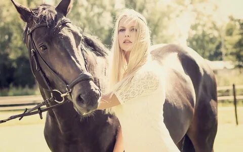 horse, Animal, Girl, Blonde, White, Dress Wallpapers HD / De - DaftSex HD