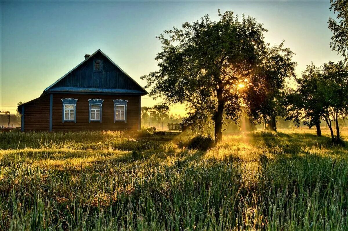 Деревенский домик. Лето в деревне. Природа деревня. Сельский пейзаж. Сельская