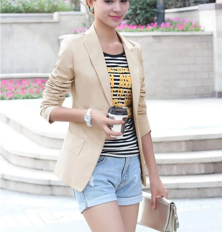 Elegance OL Style Double Breasted Long Sleeve Slim Blazers For Women Blazers for