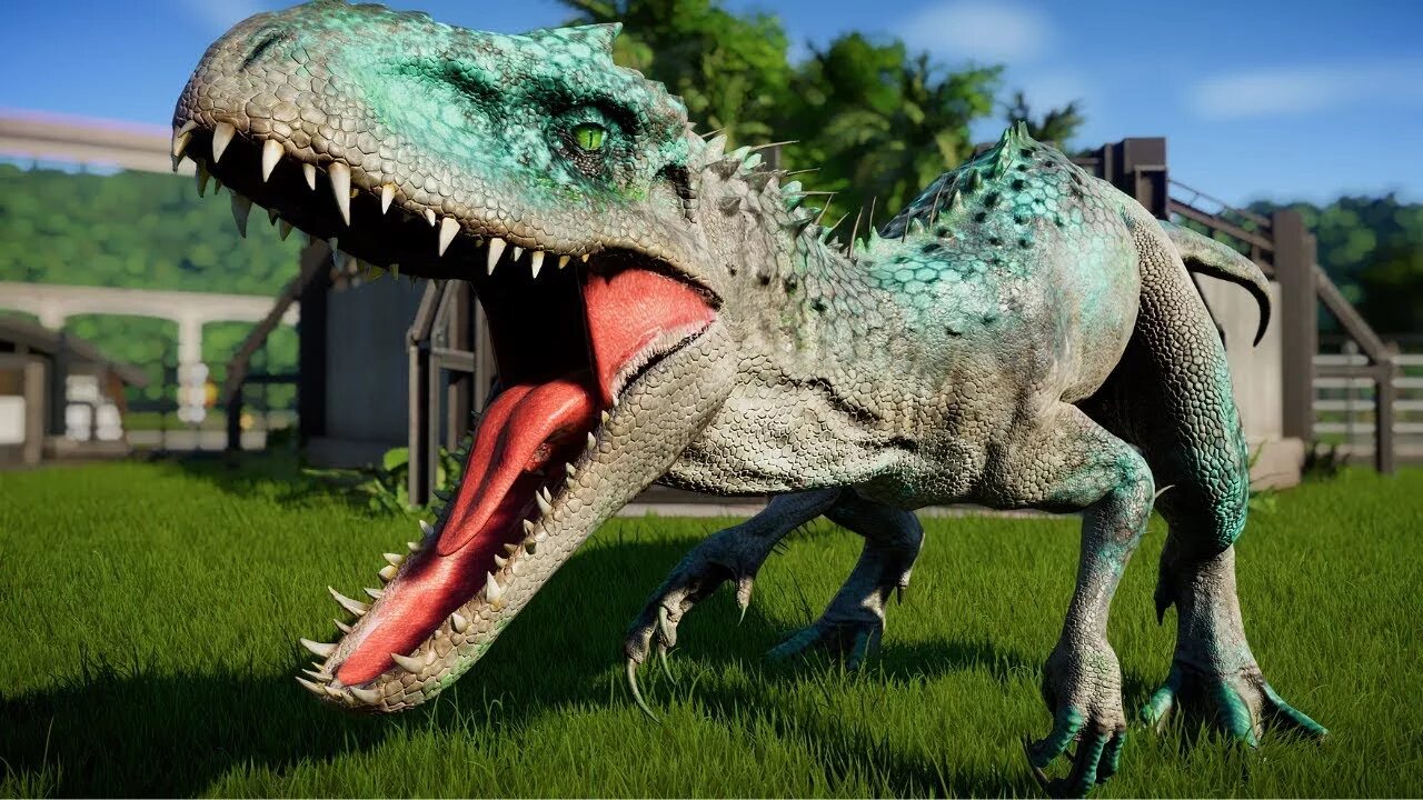 Гиганотозавр Jurassic World Evolution. Индоминуса Рекса. Индоминус рекс Jurassic World. Гигантозавр и Индоминус рекс.