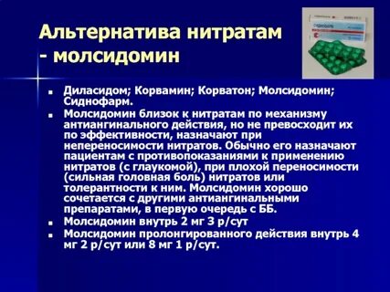 Механизм действия нитратов