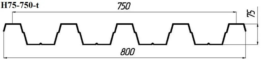 Профили стальные гнутые с трапециевидными гофрами. Профиль стальной гнутый н75-750-0.9.