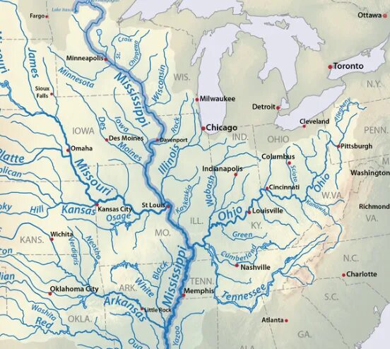 Питание реки огайо. Притоки реки Миссисипи на карте. Река Огайо Северной Америки. Река Миссисипи на карте. Река Огайо на карте Северной Америки.