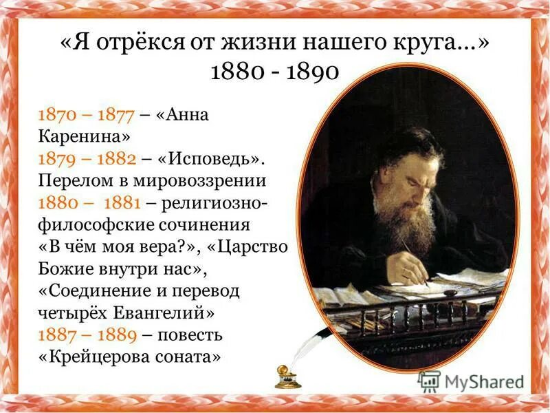 лев николаевич толстой биография по датам