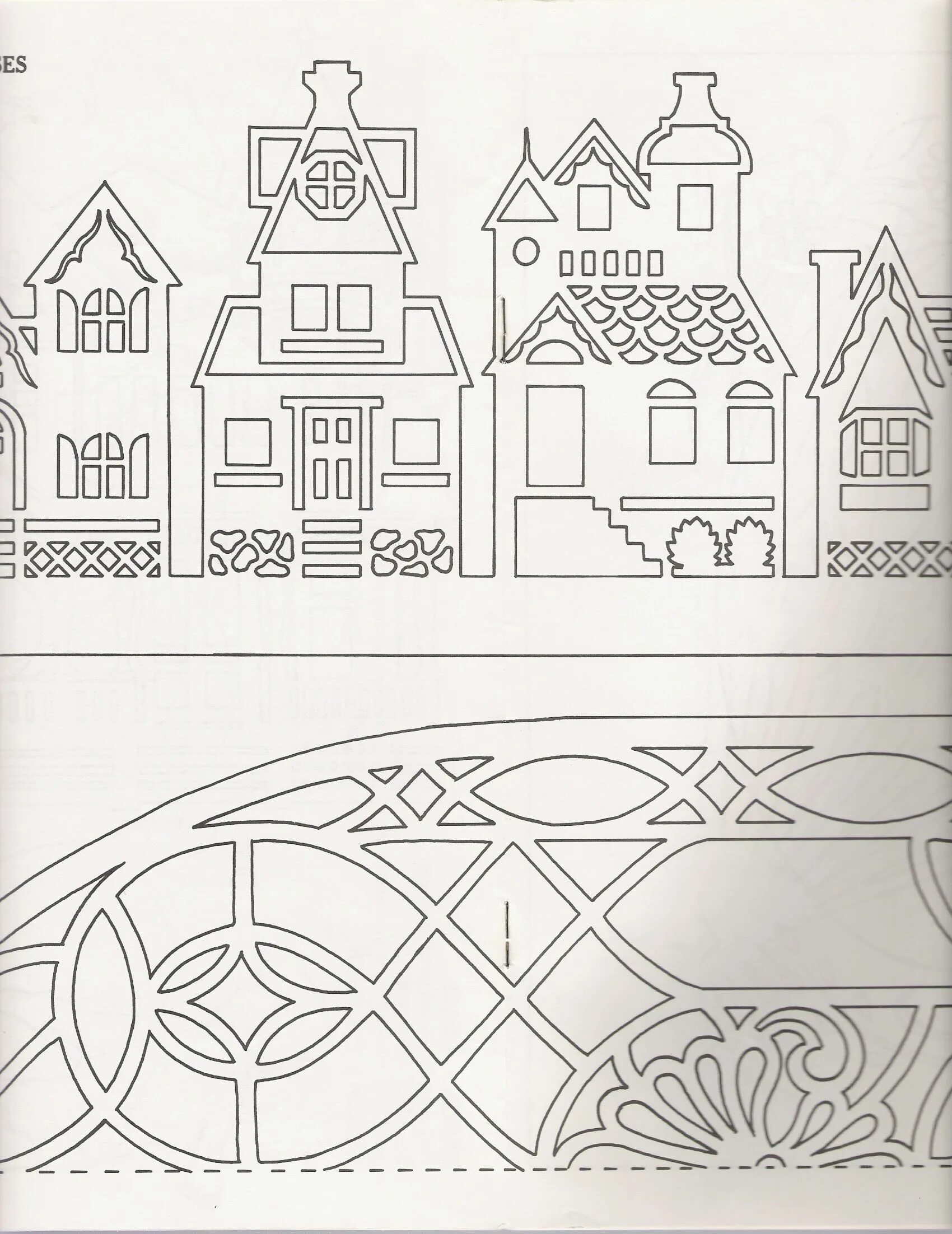 дом рисунок для вырезания. трафареты. домик с окошками для вырезания. вытынанки домики. развертка домика.