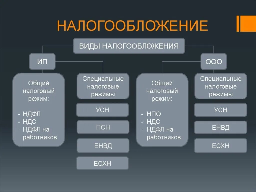Система налогообложения основные виды