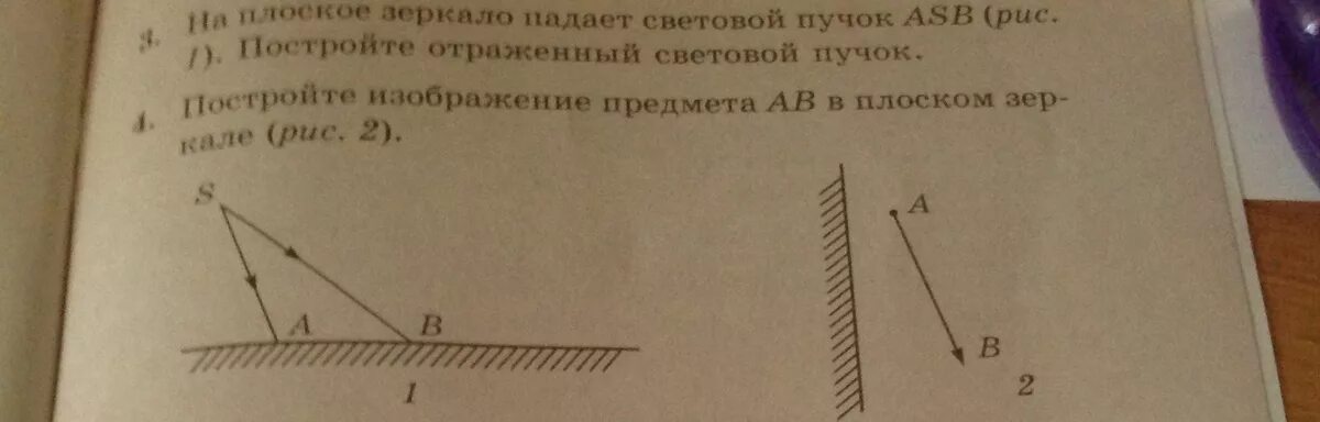 Построить отраженный световой пучок