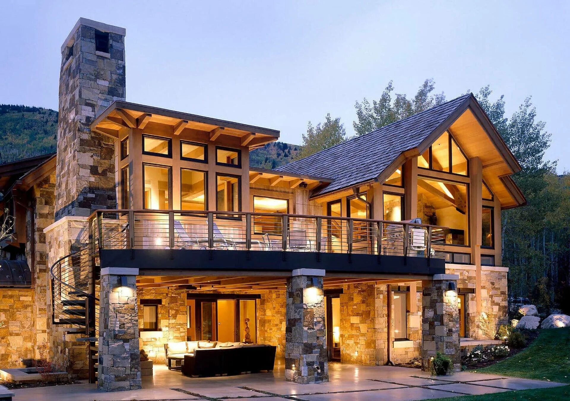 Красивые загородные дома. Роскошный дом с садом. Особняк шале колорадо. Роскошь деревьев. Сад в особняках.