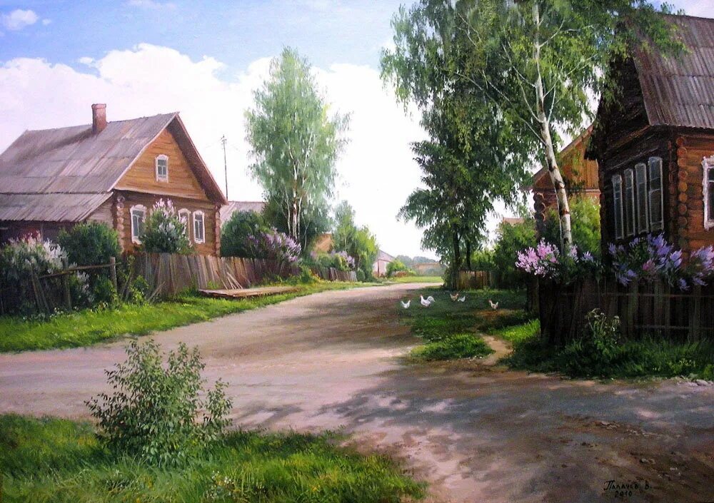 Деревенские пейзажи в картинах Вячеслава Палачева.