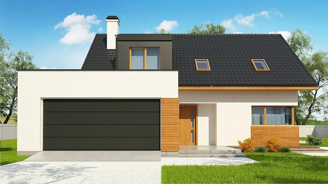 Мансардный дом с гаражом. Двухэтажный дом с гаражом. Дом со встроенным гаражом. Дом с гаражом. Дом со встроенным гаражом.