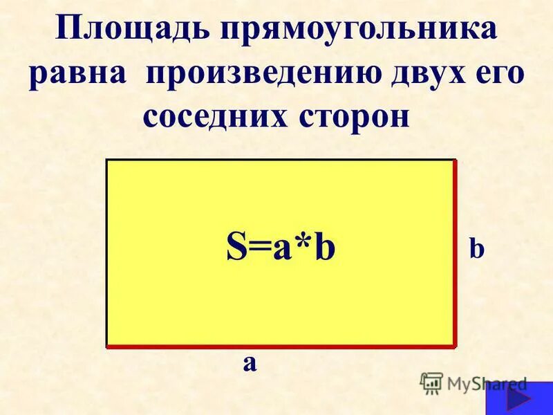 Формула площади квадратных метров