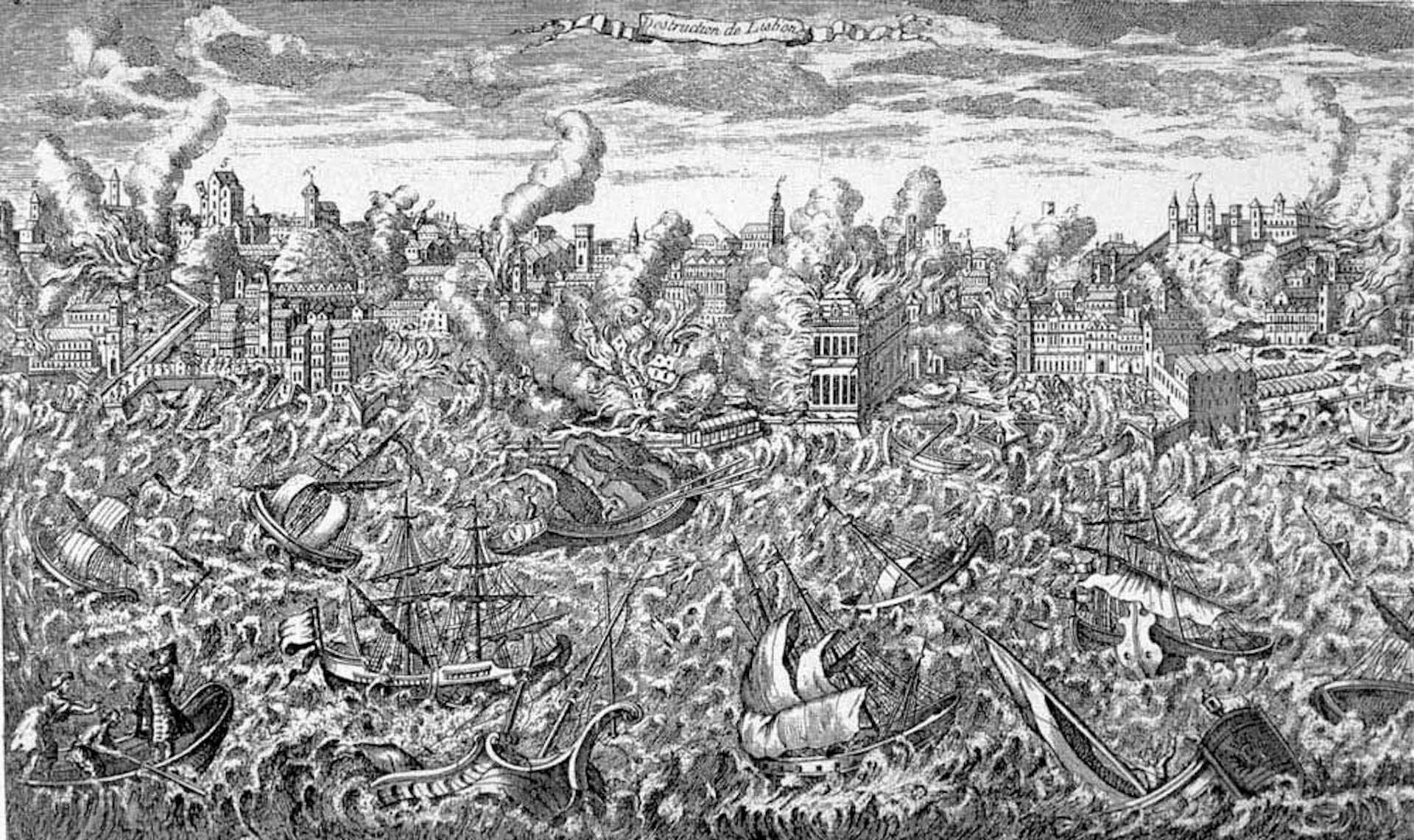 Лиссабонское землетрясение 1755. Лиссабонское землетрясение 1 ноября 1755 года. Гравюра Лиссабонское землетрясение. Землетрясение в Португалии в 1755. 1755 землетрясения