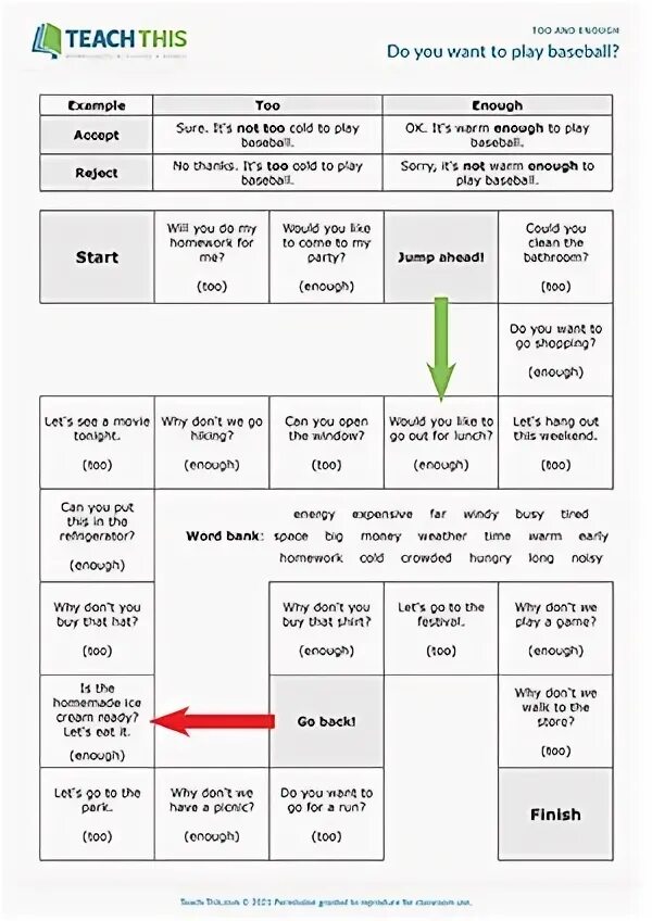 Not exercising enough can result. Too enough worksheets. too enough speaking cards. too enough speaking activities. too enough board game.