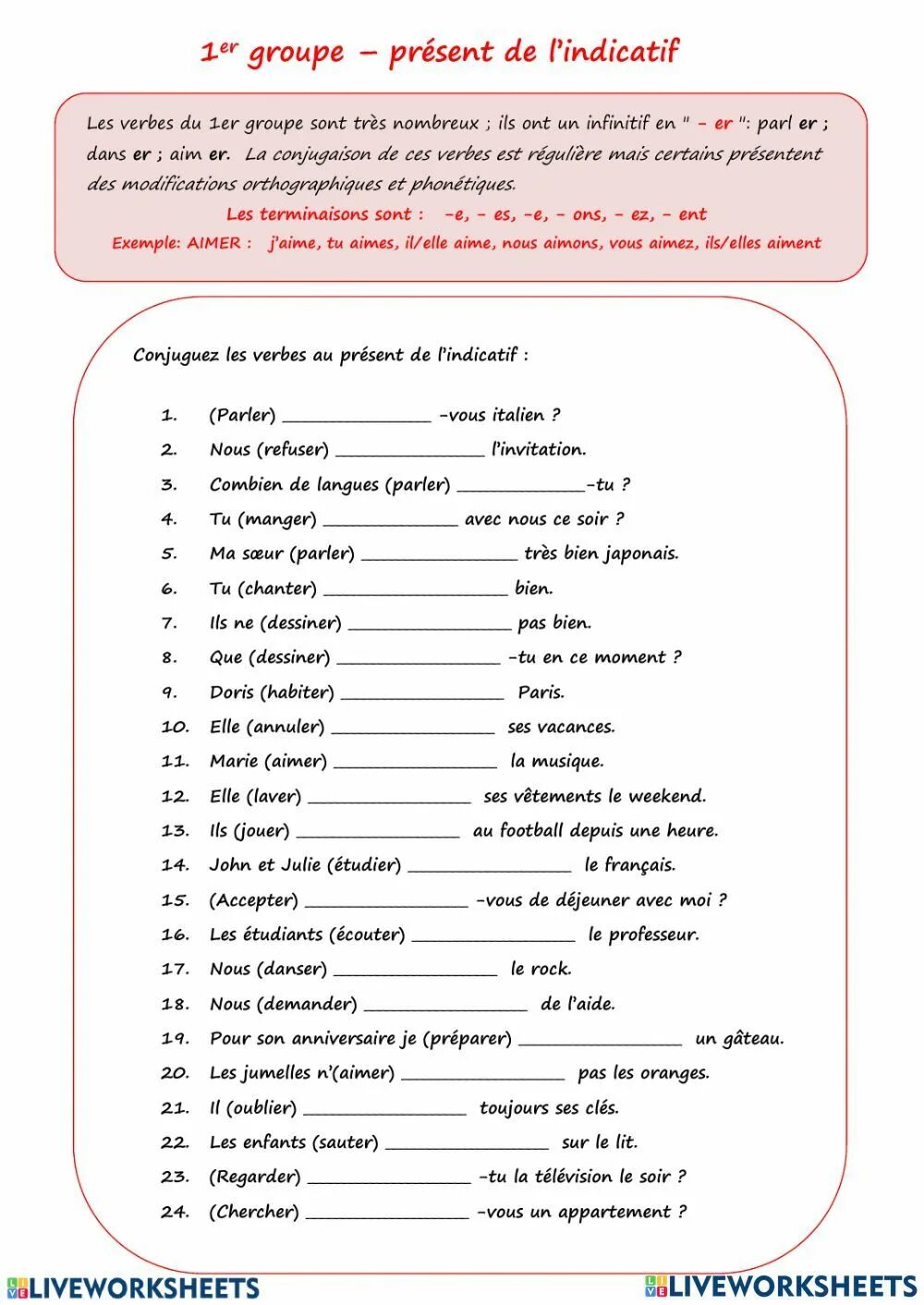 French exercises