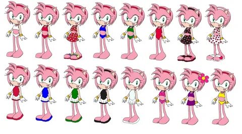Amy Rose All Color Bikini & Swimsuit Amy rose, Amy the hedgehog.