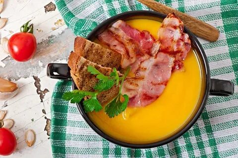 Тыквенный суп с беконом рецепт