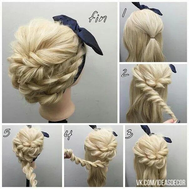 Как сделать пучок и косичку для простой прически Hair, Fashion