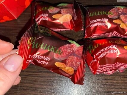 Конфеты финики в шоколаде с миндалем