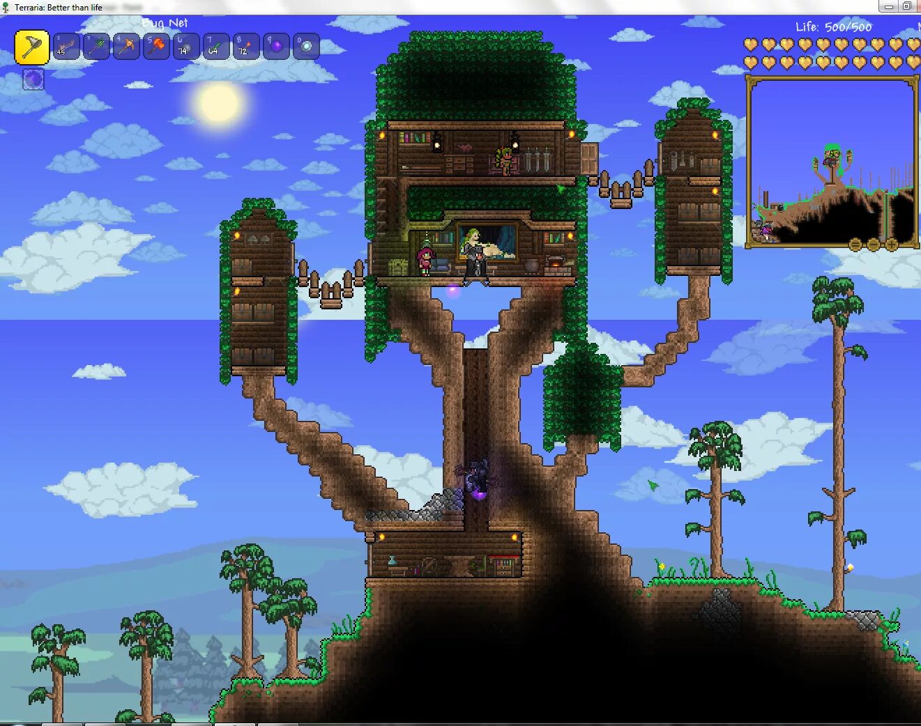 Adventure terraria. Treehouse Terraria. Домик на дереве террария. Дом Финна и Джейка в террарии. Террария дерево.