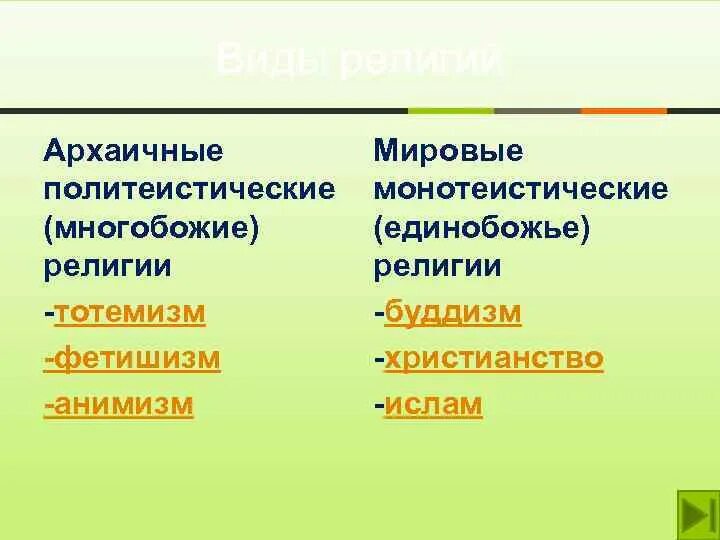 Виды религии политеистические. Мировые и архаичные религии. Политеистические религии примеры. Виды религий монотеистические и политеистические. Христианство является мировой монотеистической религией