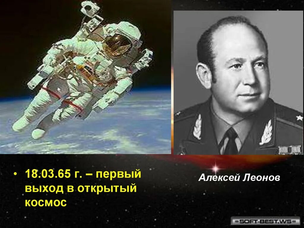Кто совершил 1 выход в открытый космос. Леонов в открытом космосе. Леонов вышел в открытый космос.