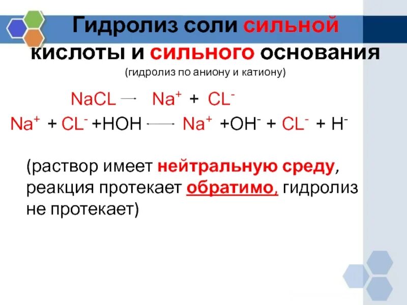 S nacl реакция. Катион и анион гидролиз. Гидролиз солей и их растворов в среде.. Гидролиз образование сред. Гидролиз химическая реакция.