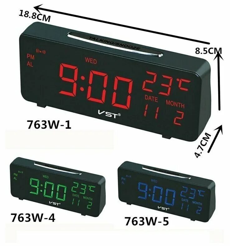 электронные часы vst с термометром