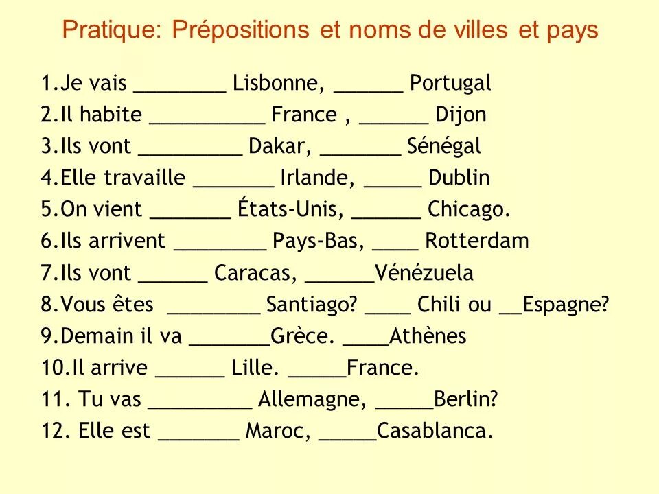 French exercises