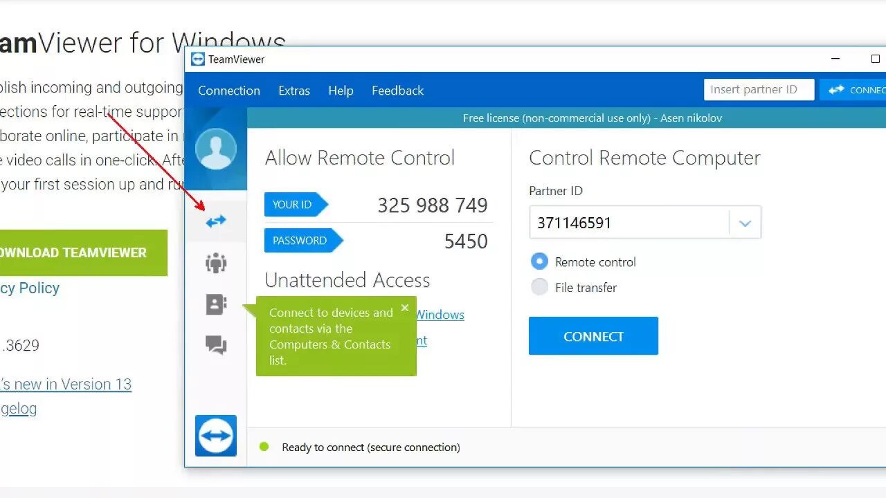 Teamviewer setup. Teamviewer, или vnc.