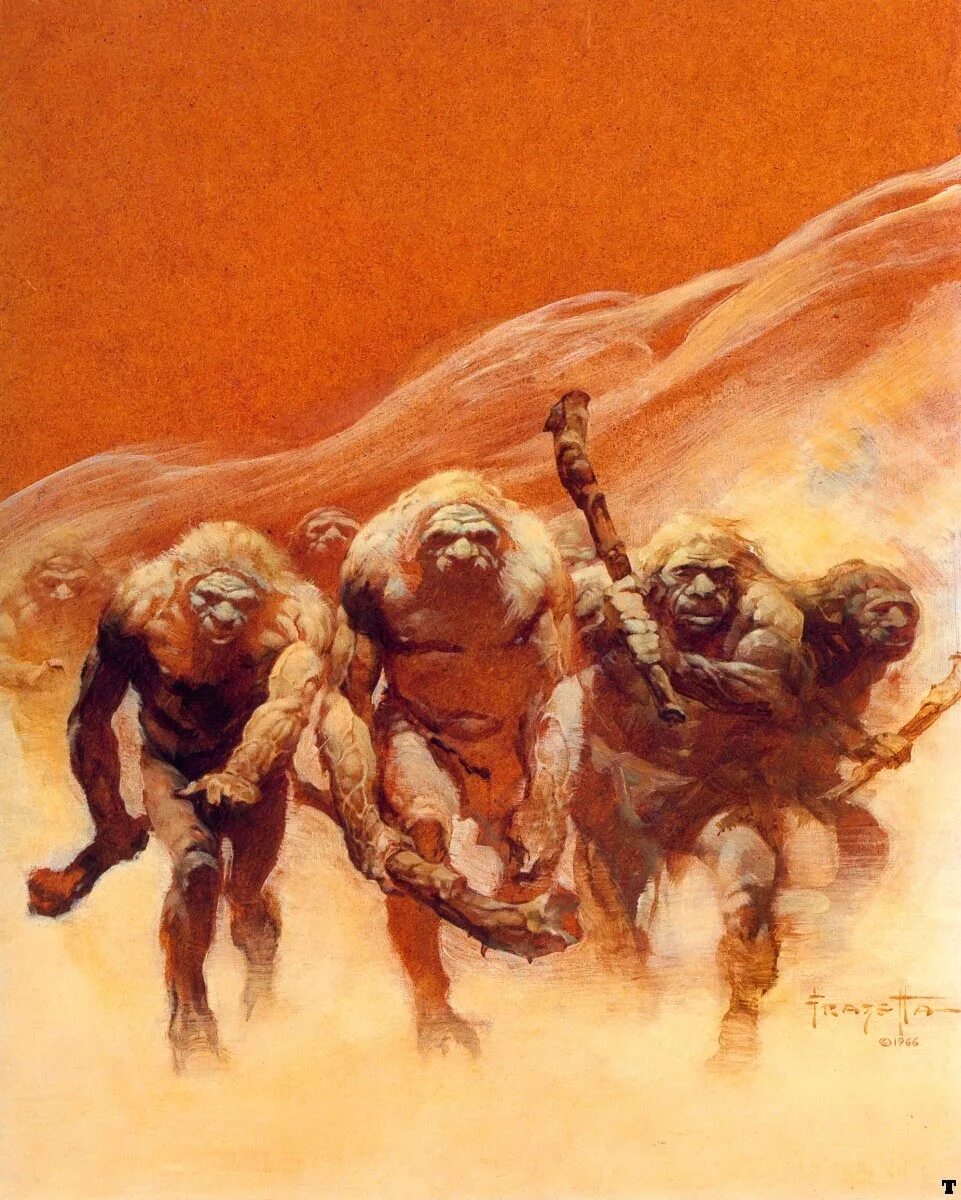 Неандертальцы предки кроманьонцев. Frank Frazetti. Frank Frazetta Neanderthal. Художник Фрэнк Фразетта. Фрэнк Фразетта каменный век.