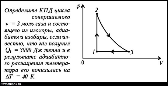 Рабочее вещество совершает цикл. Определить кпд цикла. кпд цикла по графику. задачи на кпд цикла. кпд цикла газа.