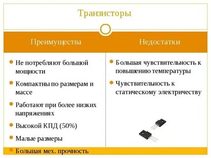 Преимущества биполярных транзисторов