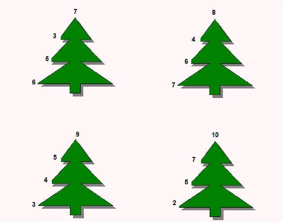 Елочки разной высоты. Ёлочки для математике для детей. Елочки разной высоты для математики. Елочки по математике дошкольники.