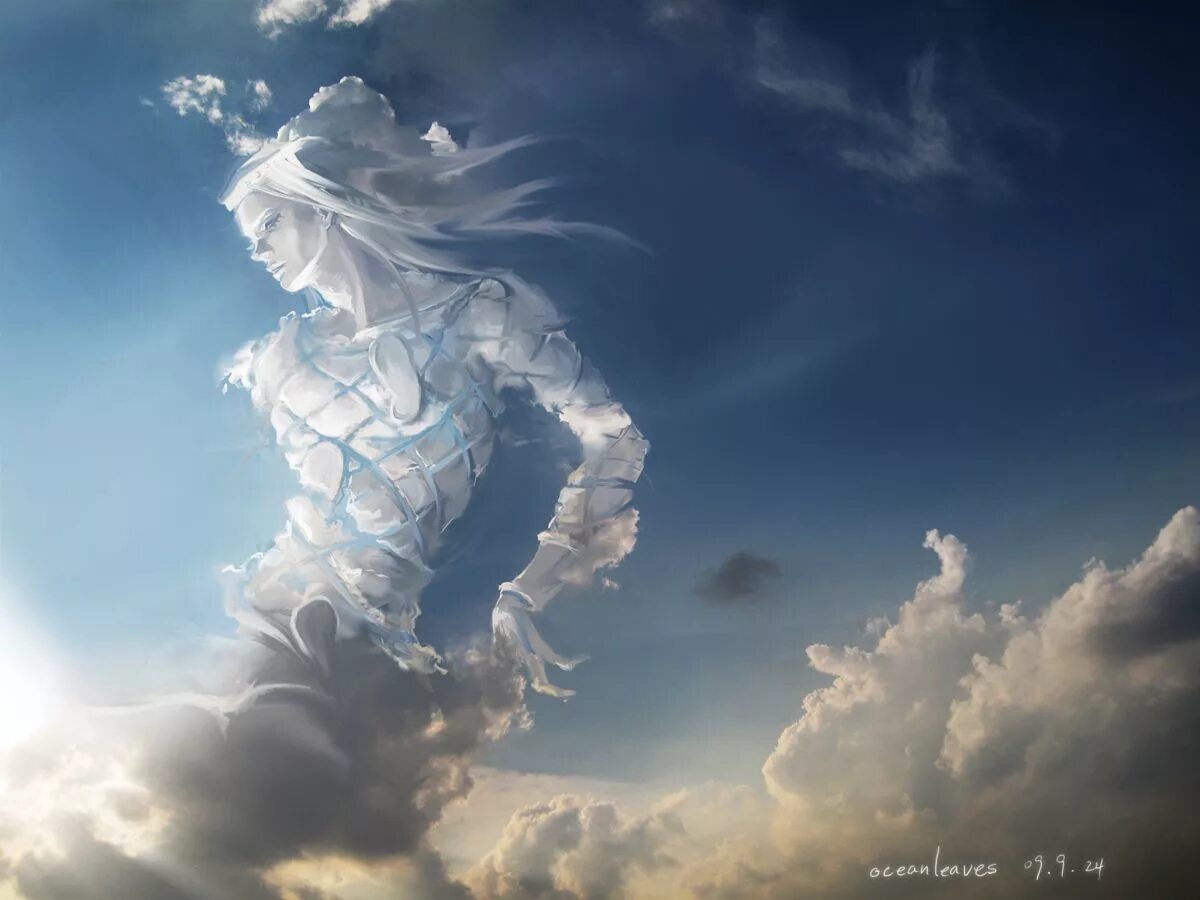Облака это души людей. Вармава богиня ветра. Нефела богиня облаков. Небесная богиня. Небо фэнтези.