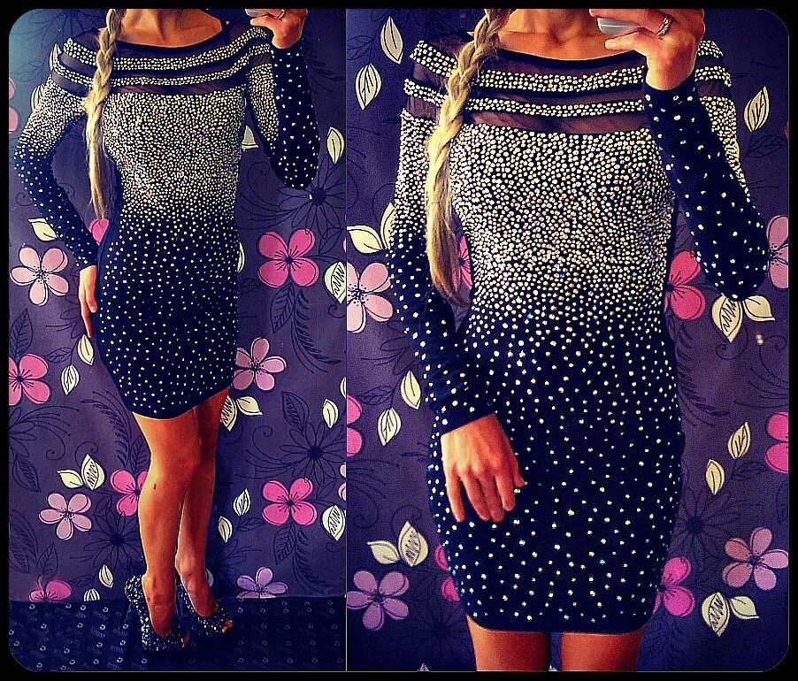 Buy long rhinestone dress cheap online