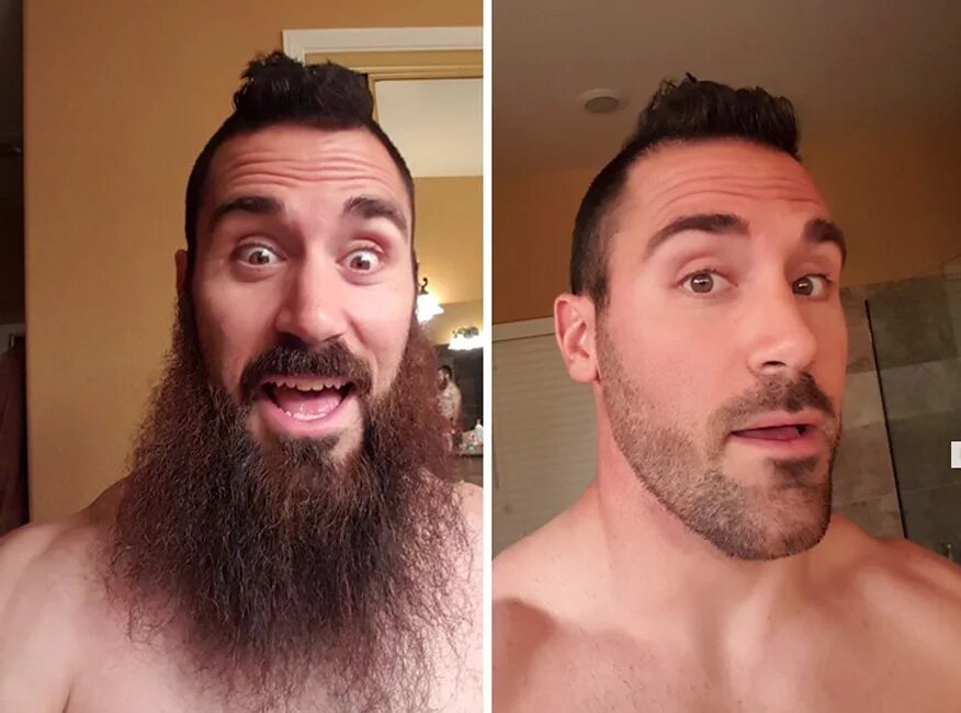 Мужчина до и после бритья. До и после бритья бороды. Борода до и после. Усы до и после.