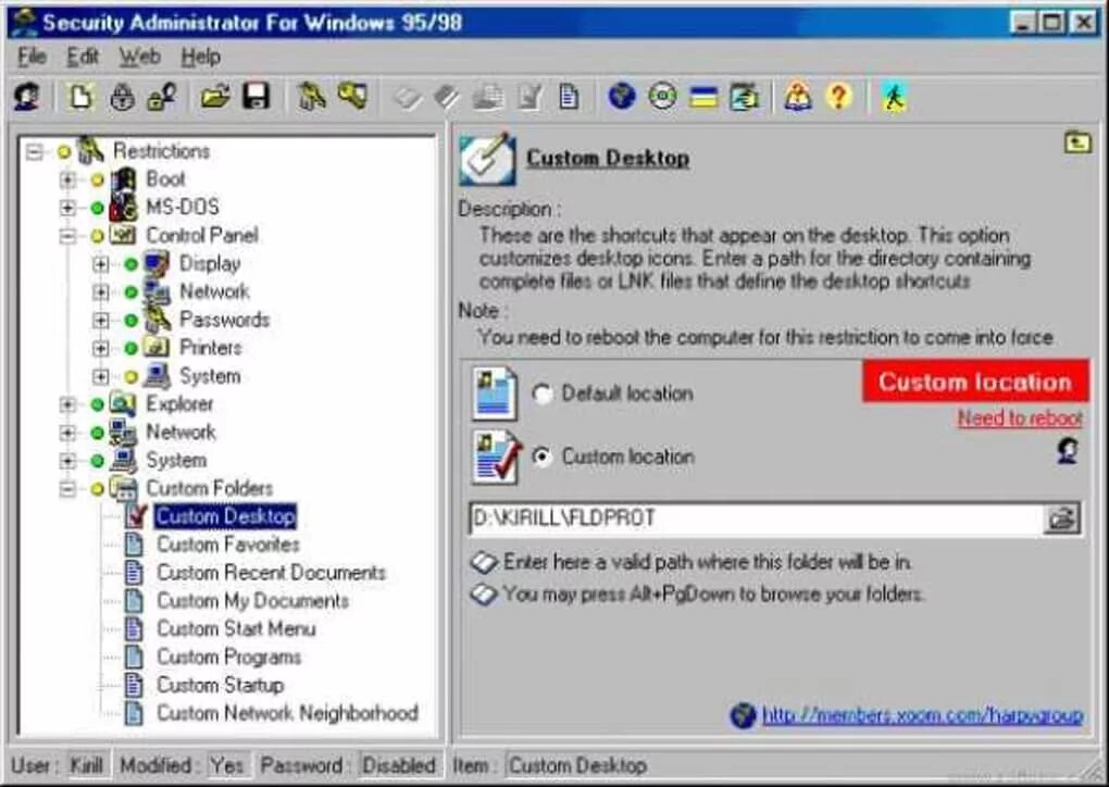 Custom location