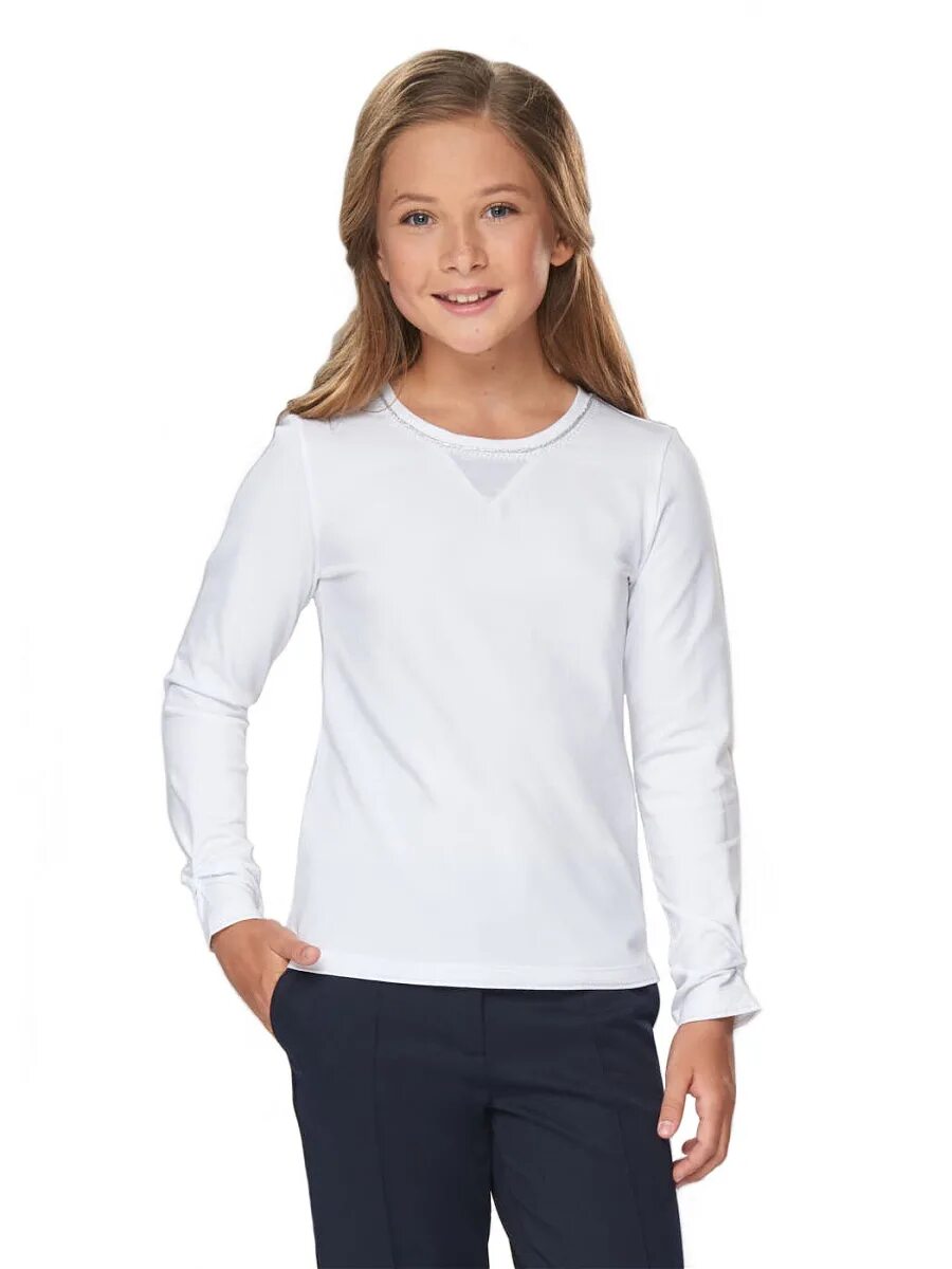 лонгслив белый для девочки