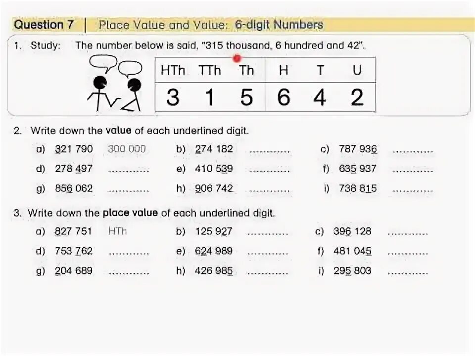 Digit value. Digit value
