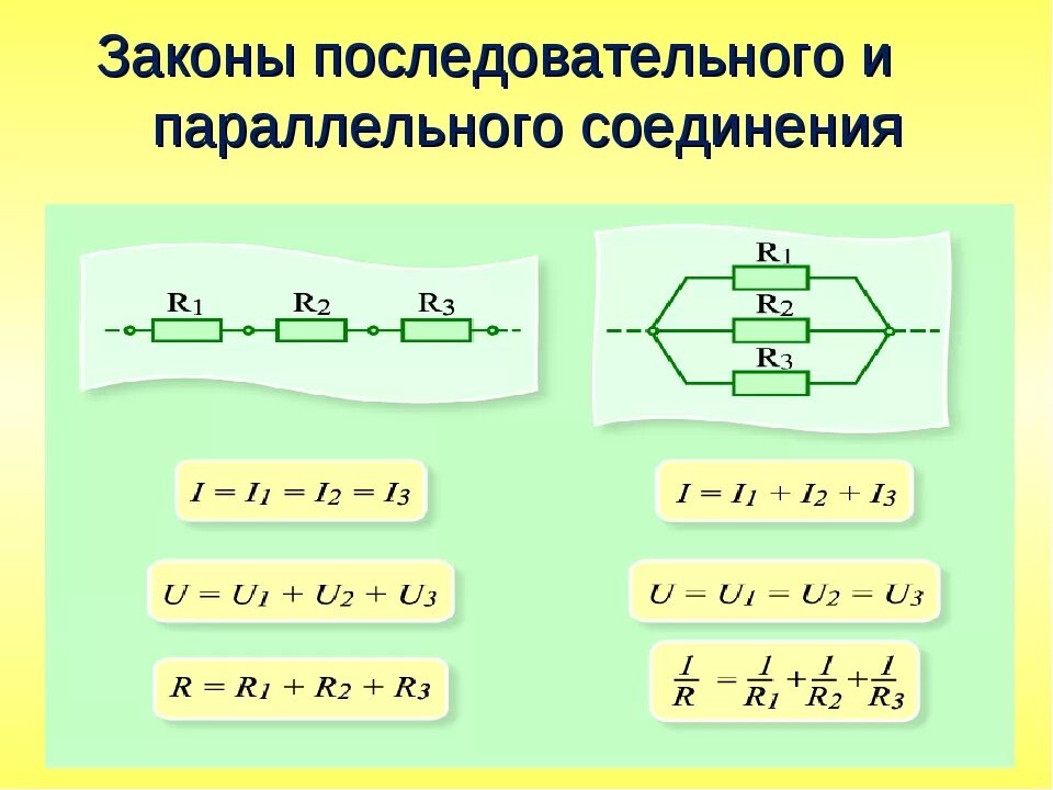 Как решать параллельное соединение проводников. Последовательное и параллельное соединение проводников формулы. параллельное соединение проводников формулы. параллельное соединение тока формула. последовательно и параллельное соединение формулы.