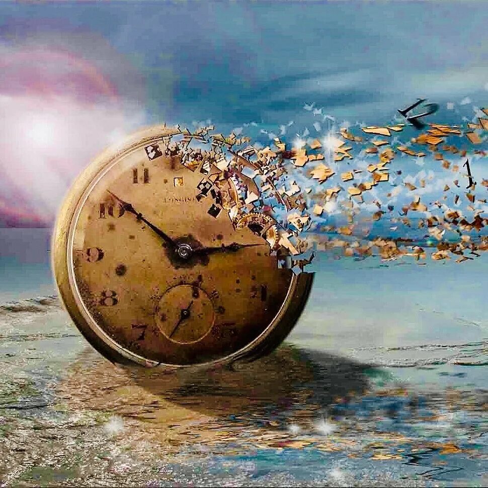 Основное время уходит. Быстротечность времени. Часы разлетаются. Уходящее время. Быстротечность жизни.