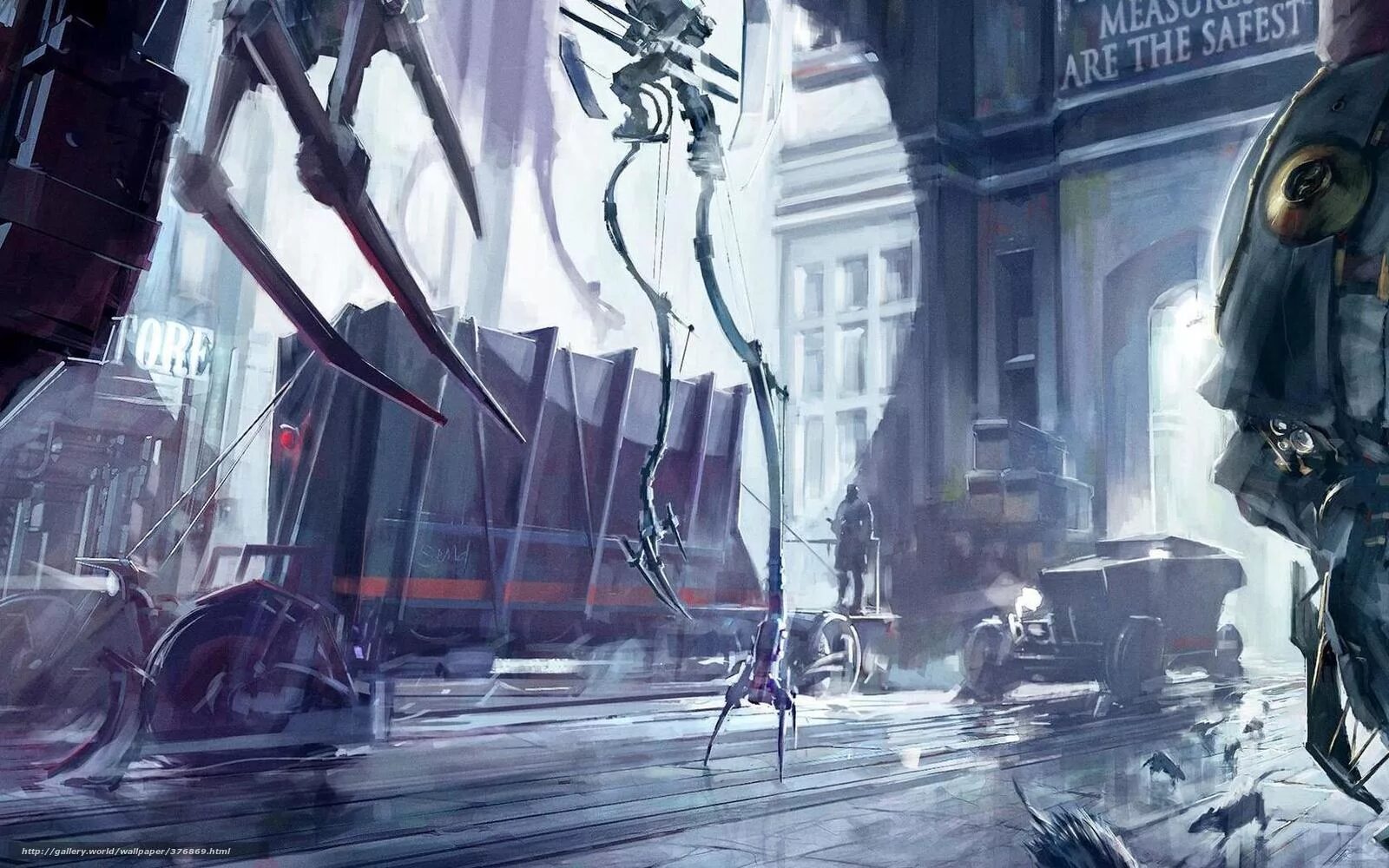 Robot city. Dishonored 2 Art город. Dishonored 2 роботы. Dishonored 2 город. Dishonored 2 Concept.